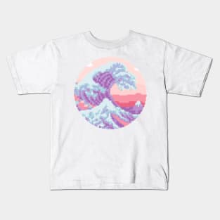 Great Wave Pixel Art Kids T-Shirt